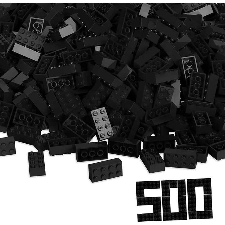 Simba 104118935, Blox, 500 schwarze Bausteine für Kinder ab 3 Jahren, 8er Steine, im Karton, mit Füllbecher, vollkompatibel mit vielen anderen Herstellern - Preisvergleich