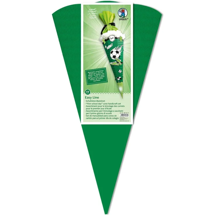 Ursus 9870017 Bastelset Easy Line Fußball, 6-eckig, aus vorgestanzter 3D-Colorwellpappe 260 g/qm, 68 cm, Durchmesser ca. 20 cm, zum Basteln Einer individuellen Schultüte, bunt - Preisvergleich – Bild 2