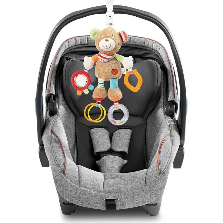 Fehn 091878 Activity-Spieltier Teddy – Motorikspielzeug zum Aufhängen mit Spiegel & Ringen zum Beißen, Greifen und Geräusche erzeugen – Für Babys und Kleinkinder ab 0+ Monaten – Bild 6