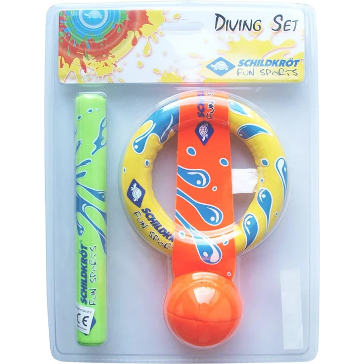Schildkröt Neopren Diving Set, 3-teiliges Tauchset, je 1 Ring, Stab, Ball, Sandfüllung, weich, stehen am Grund, 970217 – Bild 2