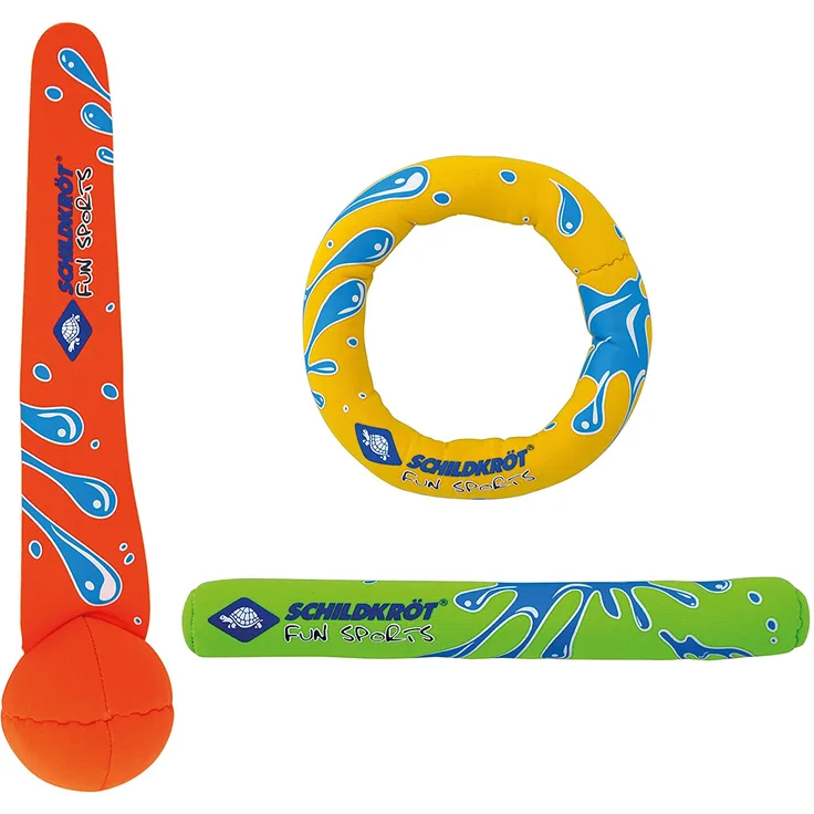 Schildkröt Neopren Diving Set, 3-teiliges Tauchset, je 1 Ring, Stab, Ball, Sandfüllung, weich, stehen am Grund, 970217