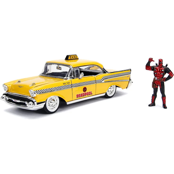 Jada JA30290 1:24 Deadpool Taxi mit Figur, Mehrfarbig