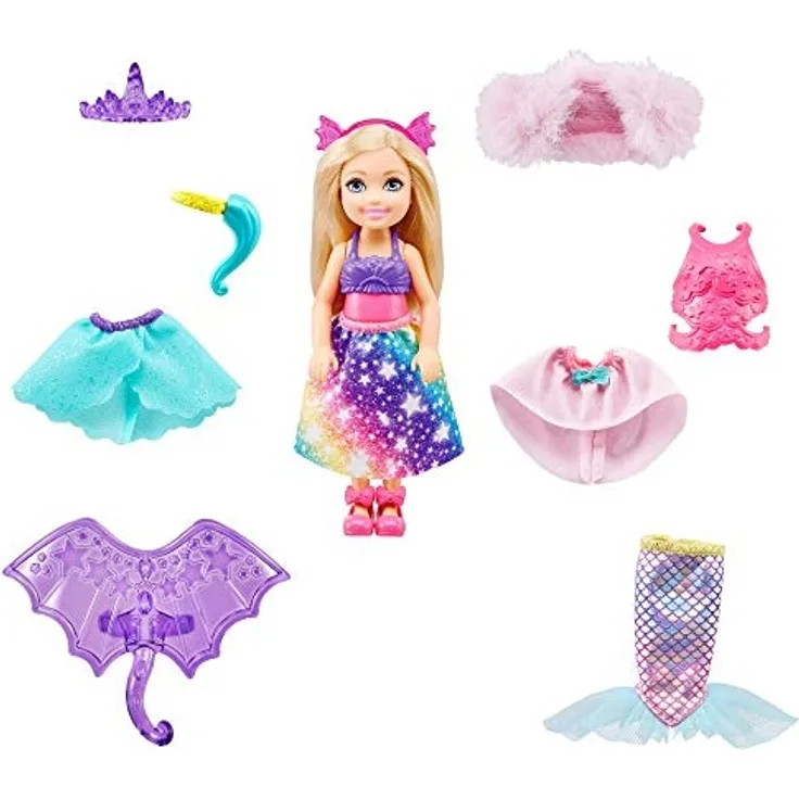 Barbie Dreamtopia Chelsea Puppe (blond), Anziehpuppe, Meerjungfrau