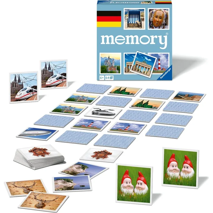 Ravensburger Deutschland memory® - 20883 - der Spieleklassiker quer durch Deutschland, Merkspiel für 2-8 Spieler ab 6 Jahren – Bild 1