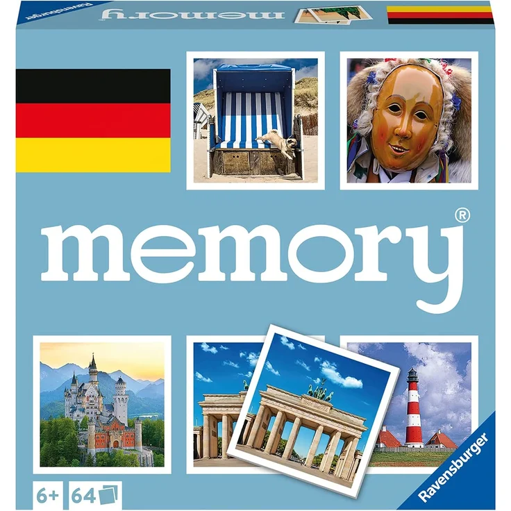 Ravensburger Deutschland memory® - 20883 - der Spieleklassiker quer durch Deutschland, Merkspiel für 2-8 Spieler ab 6 Jahren – Bild 2