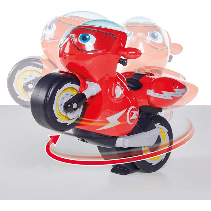 RC Turbo Trick Ricky, das Stuntmotorrad mit Fernsteuerung macht Wheelies und atemberaubende 360-Grad Drehungen, Ricky Zoom liefert perfekte Abenteuer für Kinder im Vorschulalter und Fans der Serie! – Bild 6