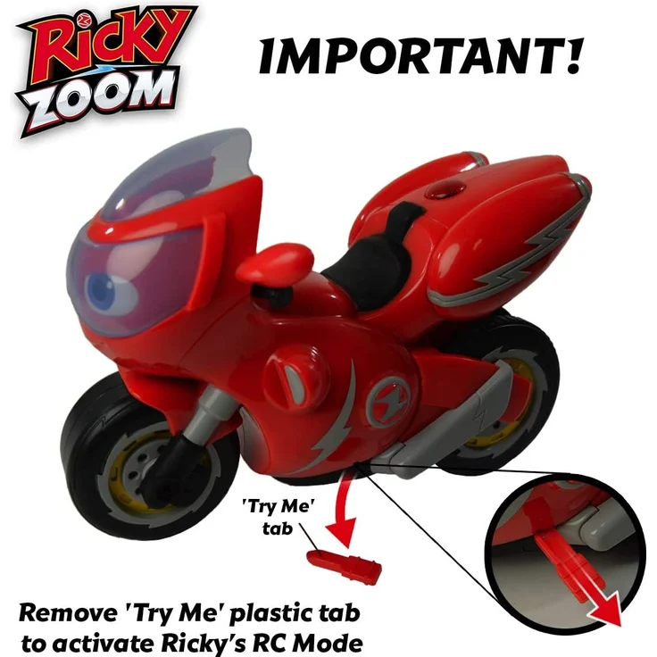 RC Turbo Trick Ricky, das Stuntmotorrad mit Fernsteuerung macht Wheelies und atemberaubende 360-Grad Drehungen, Ricky Zoom liefert perfekte Abenteuer für Kinder im Vorschulalter und Fans der Serie! – Bild 8