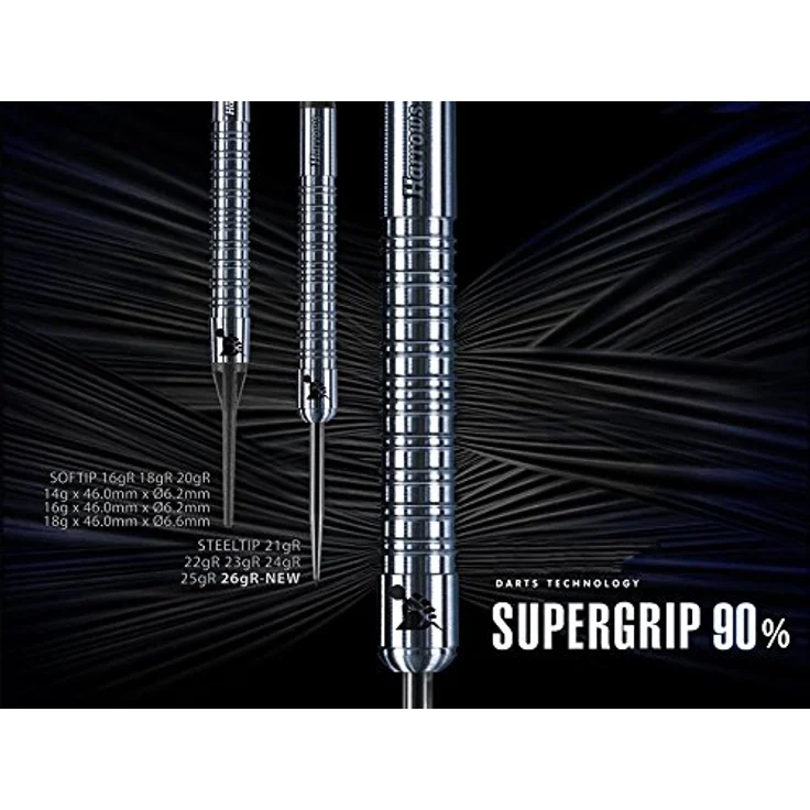 Harrows Super Grip Darts Supergrip Steeltip 21g, Silber - Preisvergleich – Bild 5