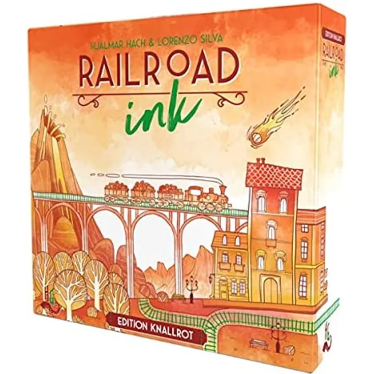 HR013 - Railroad Ink: Edition Knallrot, Würfelspiel, 1-6 Spieler, ab 8 Jahren (DE-Ausgabe)
