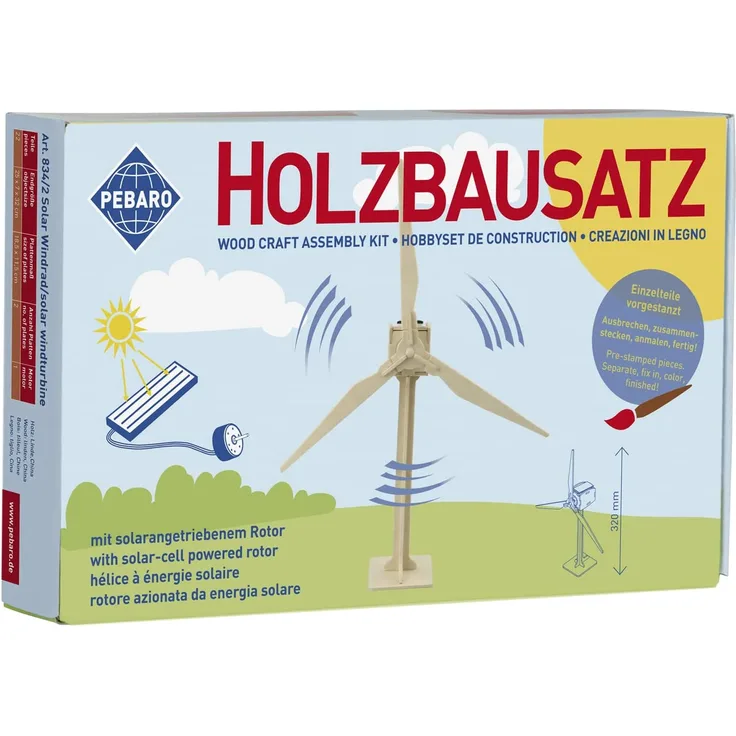 Pebaro 834/2 Solar Holzbausatz 3D Puzzle Windrad