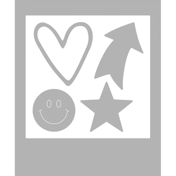 Rayher 50094000 Stanzschablonen Set, für Kartengestaltung und Scrapbooking, Photoframe, Stanzformen, 5 Stück, 2 cm - 7 x 8,5 cm