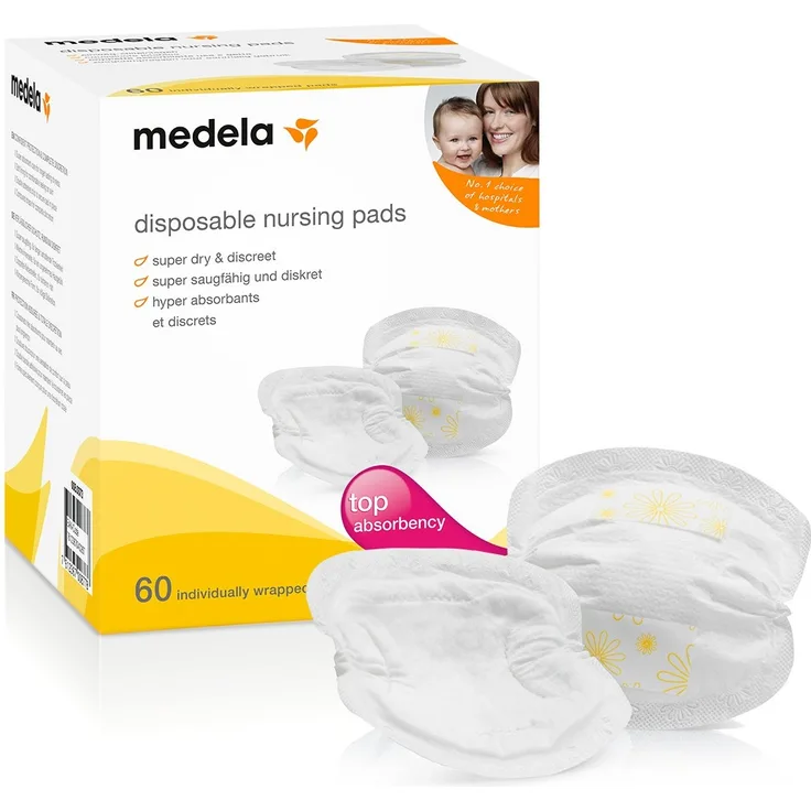 Medela Einweg-Stilleinlagen, seidenweich, hygienisch, saugfähig, 60 Stück
