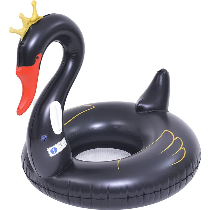 Jilong Black Swan - XXL Schwimmtier im Schwan-Design Wassertier, Wasserspielzeug mit 2 Haltegriffen