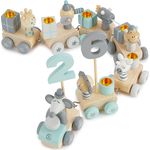 Geburtstagszug 0-99, Skandi Look, aus Holz, 28teilig, von Bieco