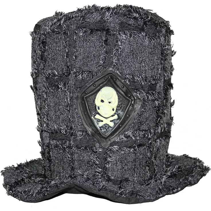Totengräber Hut Zylinder Erwachsene grau Totenkopf