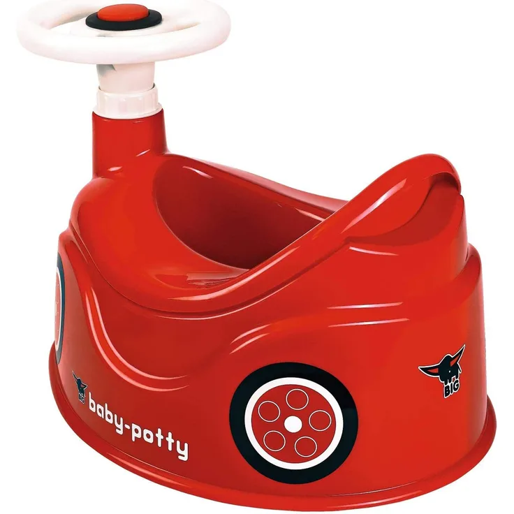 BIG Baby Potty, Lerntöpfchen im BIG Bobby Car Design mit abnehmbarem Lenkrad und hoher Rückenlehne, herausnehmbarer Einsatz, für Kinder ab 18 Monaten