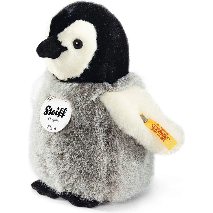 Steiff - Steiffs Minis - Steiffs kleine Freunde - Flaps Pinguin, schwarz/weiß/grau, 16cm – Bild 1