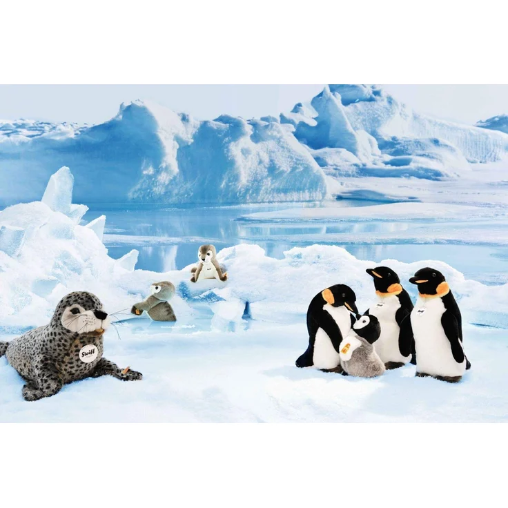 Steiff - Steiffs Minis - Steiffs kleine Freunde - Flaps Pinguin, schwarz/weiß/grau, 16cm – Bild 6