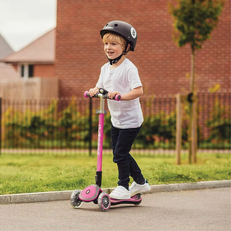 GLOBBER Elite Lights Deluxe Scooter, pink, mit Leuchtrollen – Bild 3