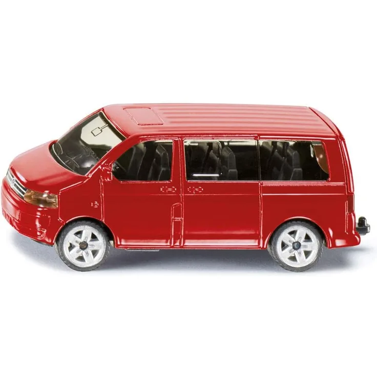 siku 1070, VW Multivan, Metall/Kunststoff, Rot, Öffenbare Heckklappe, Anhängerkupplung