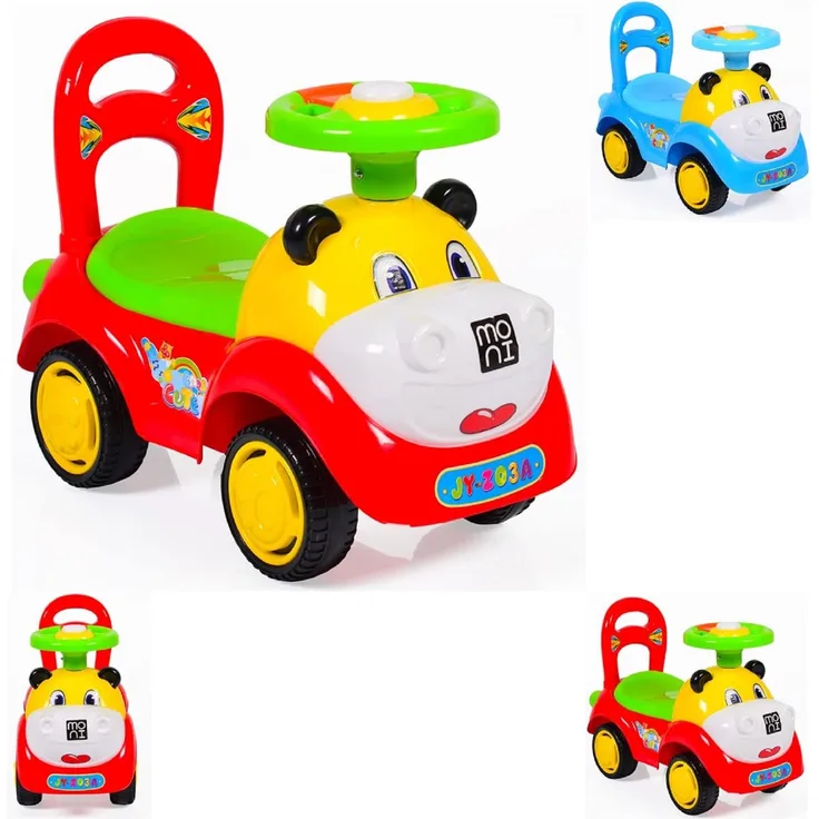 Kinderauto, Rutscher Laufhilfe Super Car lustiges Design, Melodien, Rückenlehne (rot)