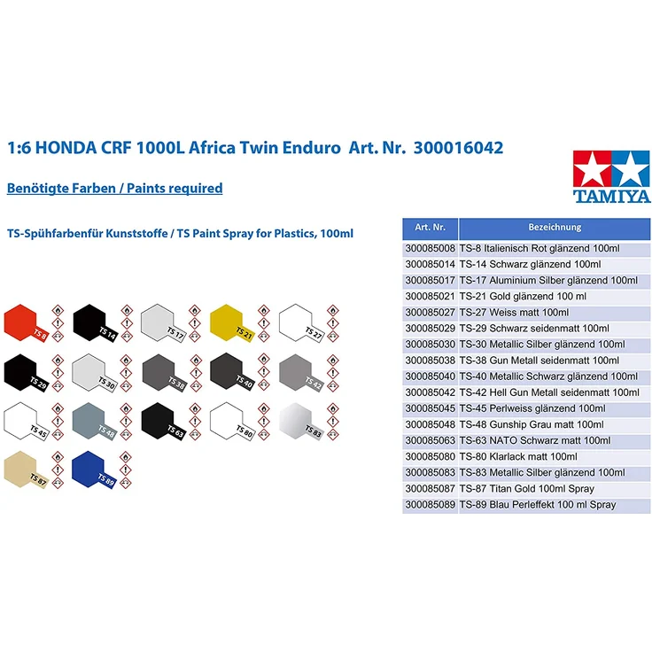 TAMIYA 300016042 1:6 HONDA CRF 1000L Africa Twin Enduro – Bild 4