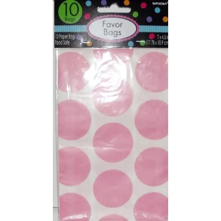 10 Papiertüten Polka Dot rosa 11,3 x 17,7 cm – Bild 4