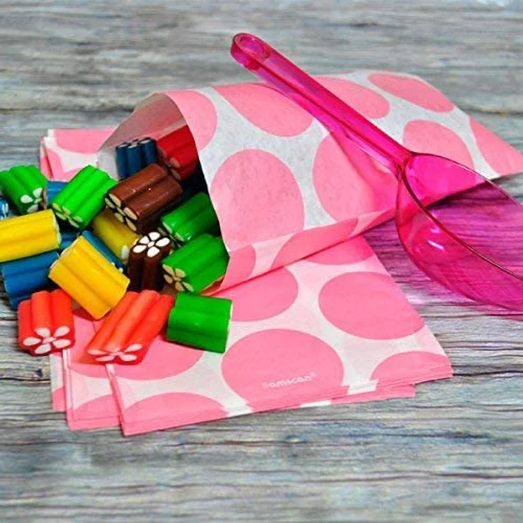 10 Papiertüten Polka Dot rosa 11,3 x 17,7 cm – Bild 3