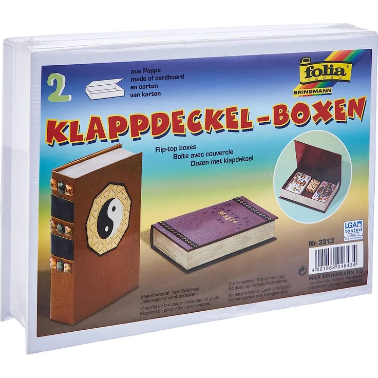 Pappschachtel Set Bücher-Box, 2 Stück, weiß