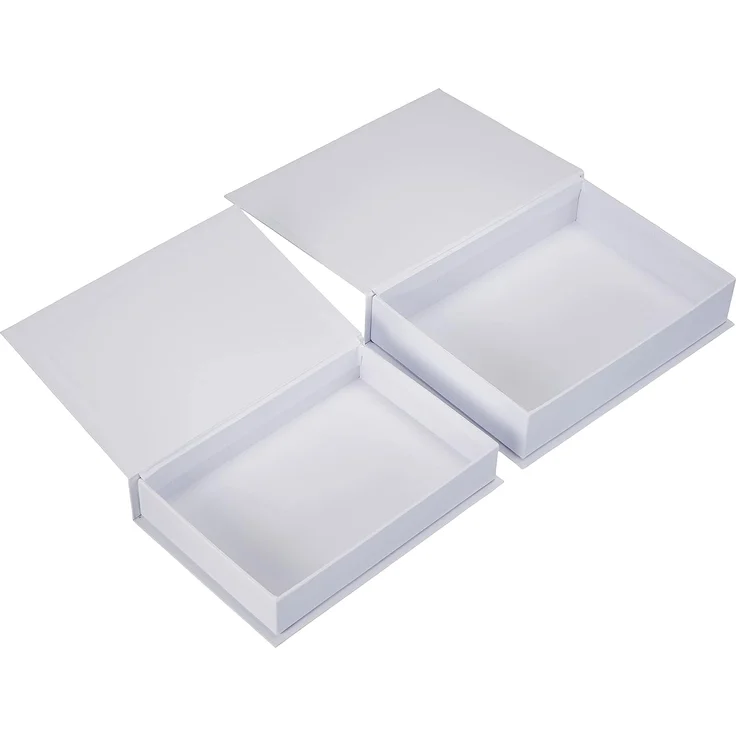 Pappschachtel Set Bücher-Box, 2 Stück, weiß – Bild 3