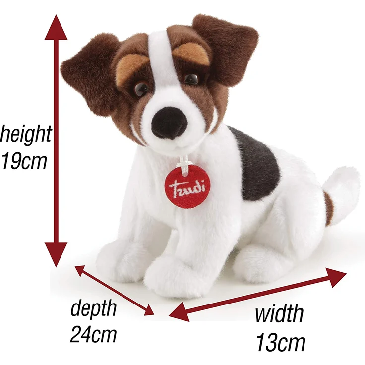 Kuschelhund Jack Russel liegend 24 cm Plüsch braun/weiß – Bild 2