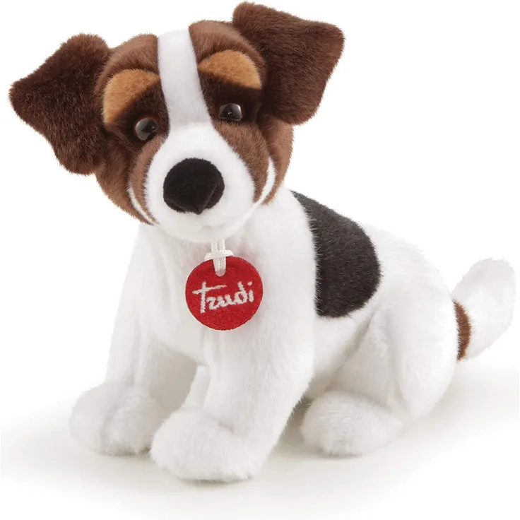 Kuschelhund Jack Russel liegend 24 cm Plüsch braun/weiß