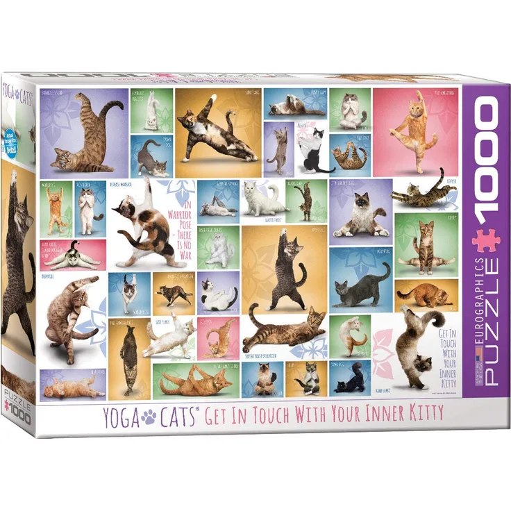 EuroGraphics Yoga Cats, 1000 Teile Puzzle, Mehrfarbig