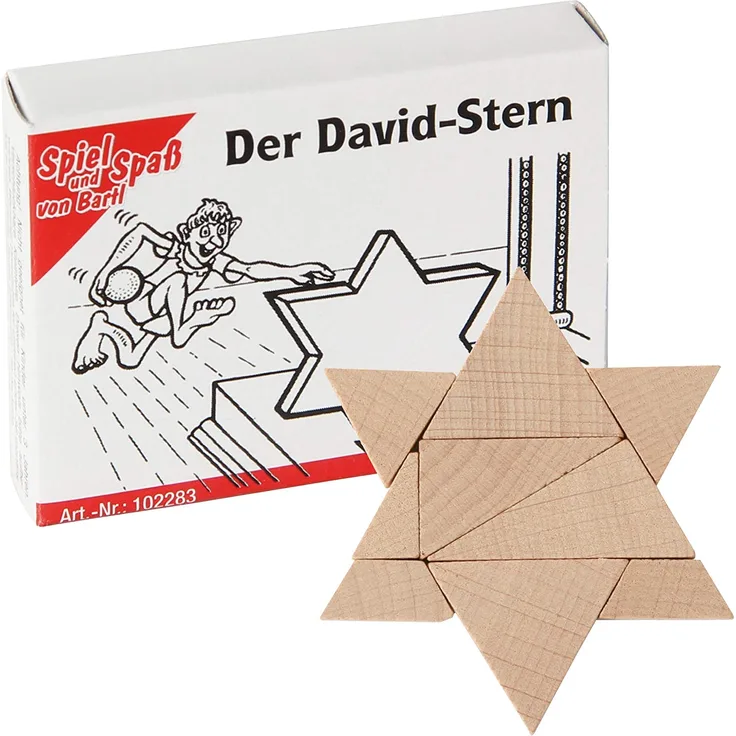 Bartl 102283 Mini-Holz-Puzzle Der David-Stern aus 9 kleinen Holzteilen
