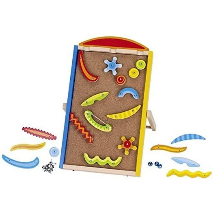 Goki 53830 Murmelbahn "Pinball" aus Holz/Kork/Metall