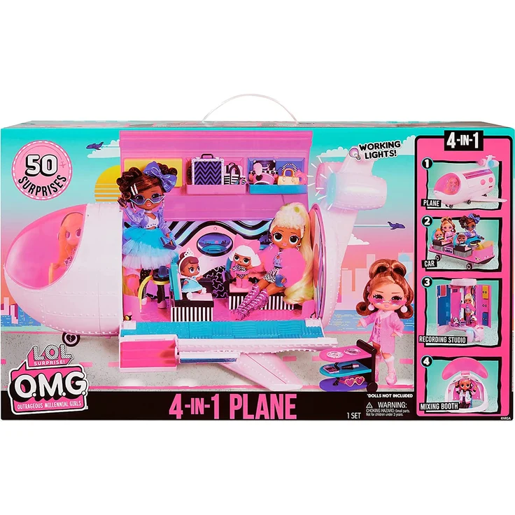 LOL Surprise OMG 4-in-1- Flugzeug mit 50 Überraschungen (ohne Puppen) - Preisvergleich – Bild 11