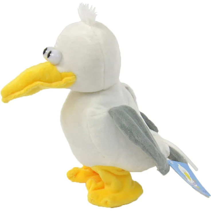 Kögler 75644 - Labertier Möwe Malwin, ca. 22 cm groß, nachsprechendes Plüschtier mit Aufnahme- und Wiedergabefunktion, plappert alles witzig nach und bewegt sich, batteriebetrieben – Bild 3