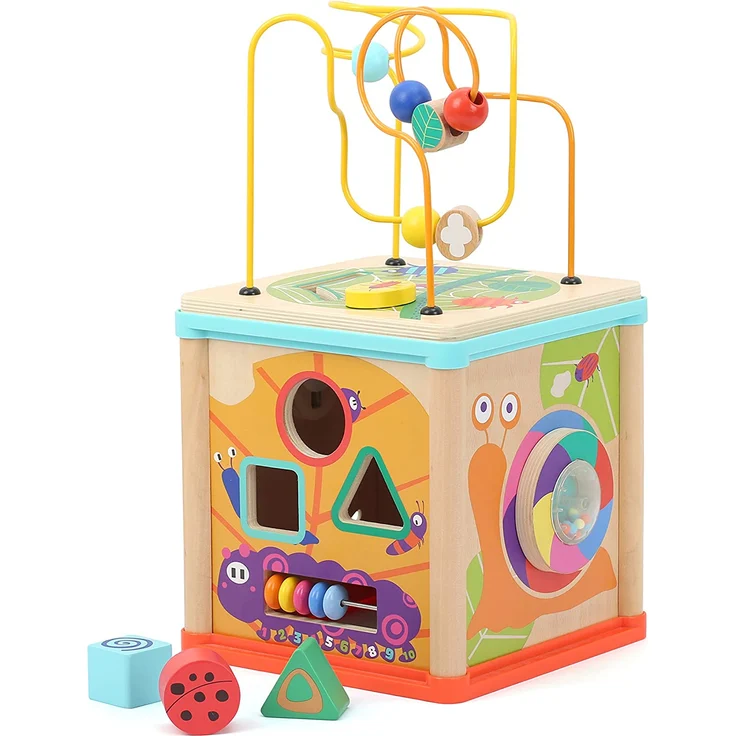 small foot Company 10622 Motorikwürfel Tierwelt Sommerwiese, Spielspaß und Beschäftigung für Baby und Kleinkind Spielzeug – Bild 1