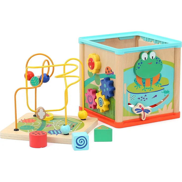 small foot Company 10622 Motorikwürfel Tierwelt Sommerwiese, Spielspaß und Beschäftigung für Baby und Kleinkind Spielzeug – Bild 3