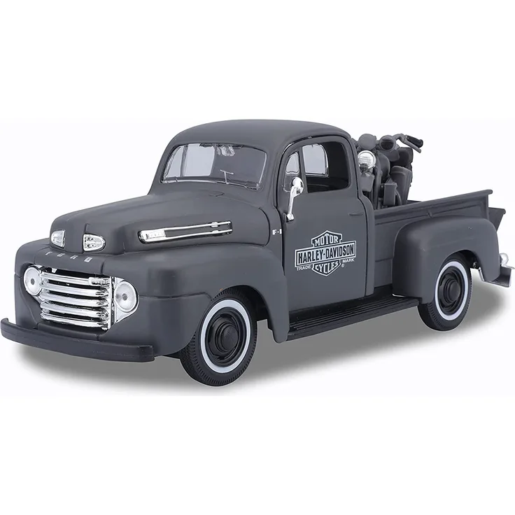 Maisto 32185 WLA Flathead (1942) + Ford F-1 Pickup (1948) Transporter 1:24, schwarz