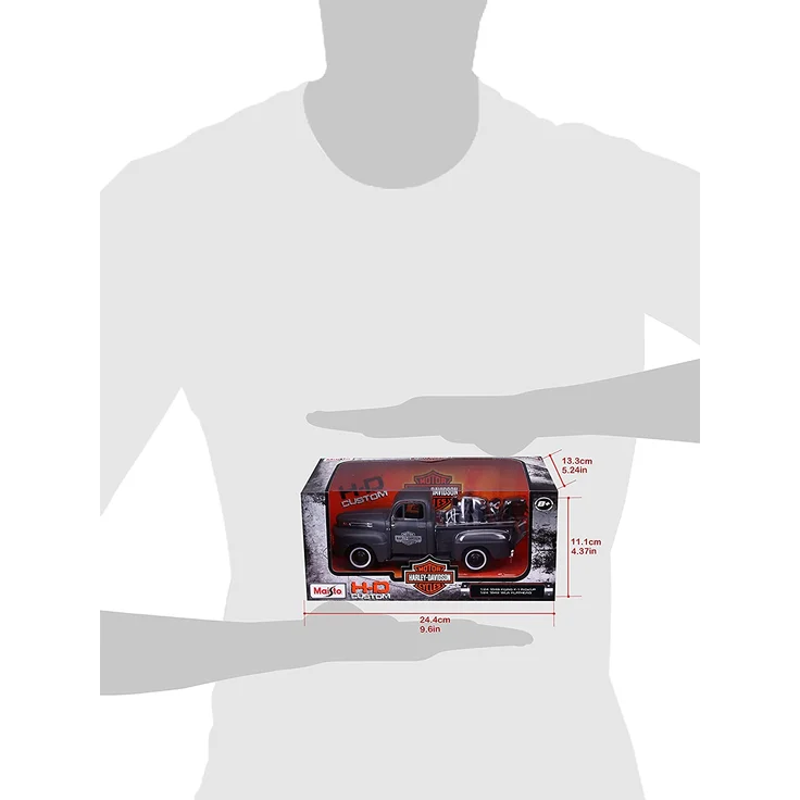 Maisto 32185 WLA Flathead (1942) + Ford F-1 Pickup (1948) Transporter 1:24, schwarz – Bild 9