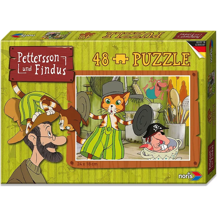 noris 606031340 - Pettersson Findus Schabernack Puzzle, 48-teilig