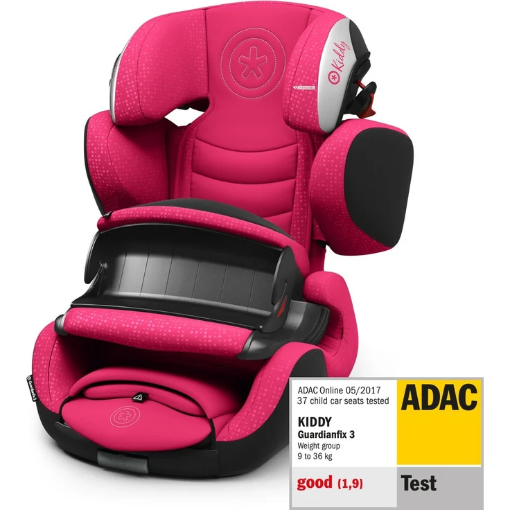 Kiddy Guardianfix 3 | Autokindersitz (Gruppe 1/2/3) (ca. 9 Monate bis 12 Jahre) (ca. 9kg - 36kg) mit Isofix | Kollektion 2019 | Rubin Pink – Bild 1