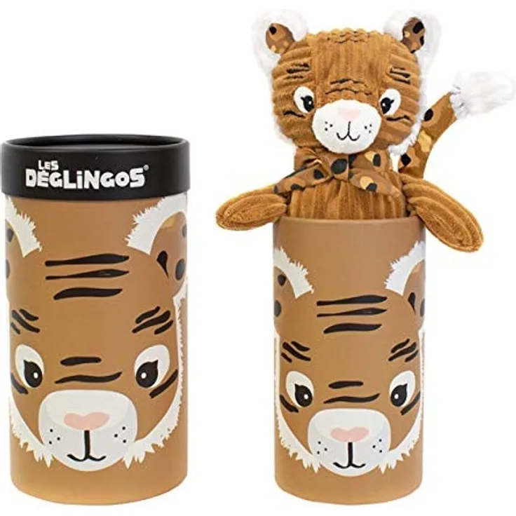 Les Deglingos kuscheltiger in Box Junior 33 cm Plüsch braun