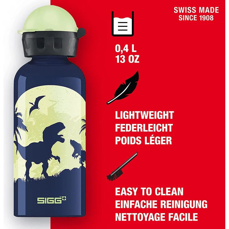 SIGG KBT Glow Moon Dinos 0,4 Liter Trinkflasche, blau – Bild 2