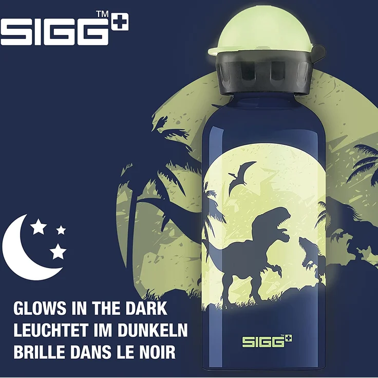 SIGG KBT Glow Moon Dinos 0,4 Liter Trinkflasche, blau – Bild 4