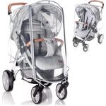Zamboo Universal Regenschutz Buggy mit vollständiger Frontöffnung - Regenverdeck Kinderwagen & Sportwagen mit Fenster und Doppel Reißverschluss zum Öffnen - transparent, schadstofffrei
