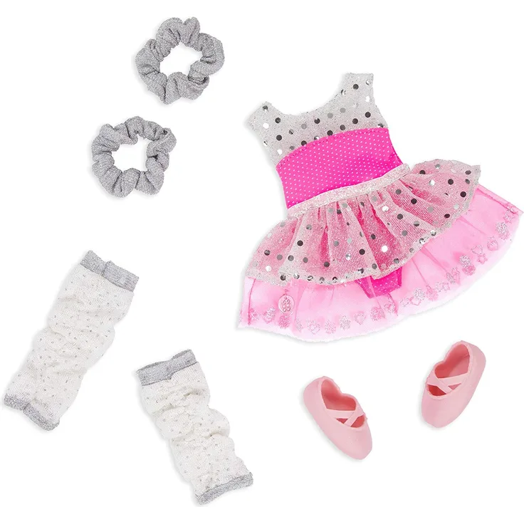 Glitter Girls GG50158Z Puppenkleidung 36 cm Ballerina Outfit – Kleid, Stulpen Top und Ballettschuhe – Zubehör für Puppen, Spielzeug ab 3 Jahren, Pink