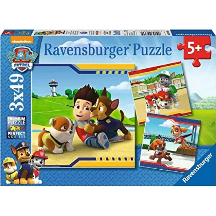 Ravensburger Kinderpuzzle 09369 - Helden mit Fell - 3 x 49 Teile
