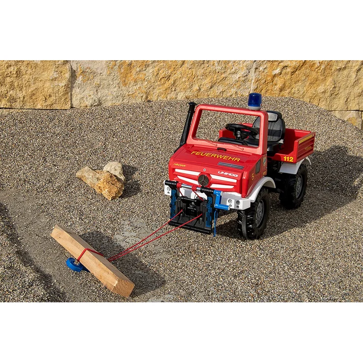 Rolly Toys rollyUnimog Feuerwehr Unimog mit Seilwinde rollyPowerwinch, ohne Schaltung, Tretfahrzeug für Kinder, verstellbarer Sitz, Flüsterlaufreifen, Front-/Heckkupplung, max. Belastbarkeit 35kg, Feuerwehrauto, Rot – Bild 7